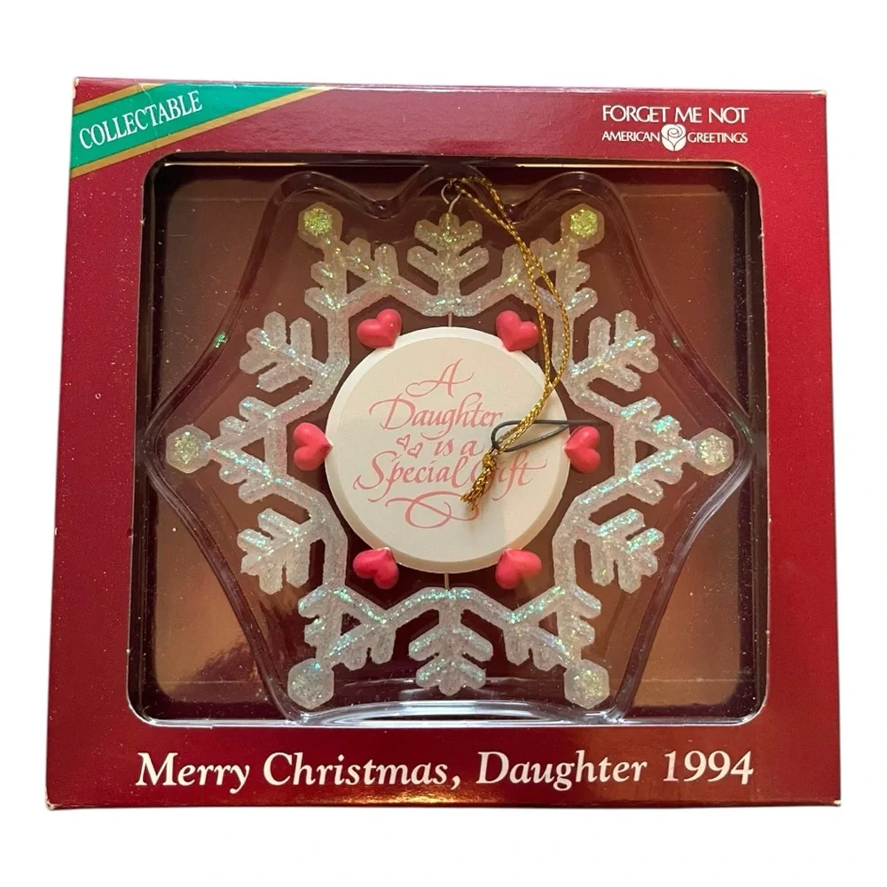 Forget Me Not collectible Christmas Ornament - Merry Christmas Daughter 1994
